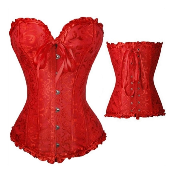 Red lace up corset size Large Womens - Picture 1 of 3